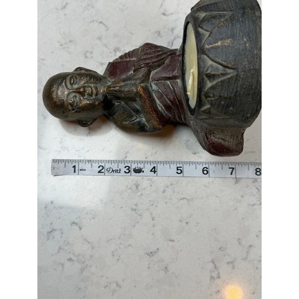 Praying Monk Buddha‎ Citronella Candle Holder Fresh Lime Scented Outdoor Decor